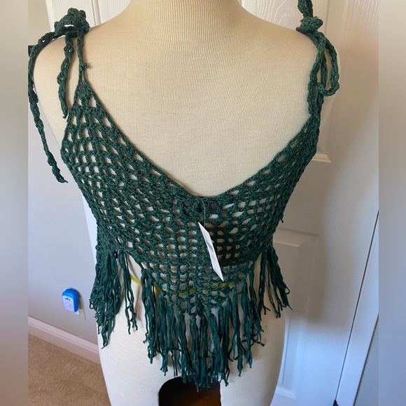 NWT Anthropologie Shoulder-Tie Crochet Vest - Picture 7 of 8